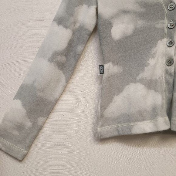 Moschino Vintage 90s Cloud Cardigan Sweater Angora Lana Wool Gray Rare 1990s - Picture 3 of 8